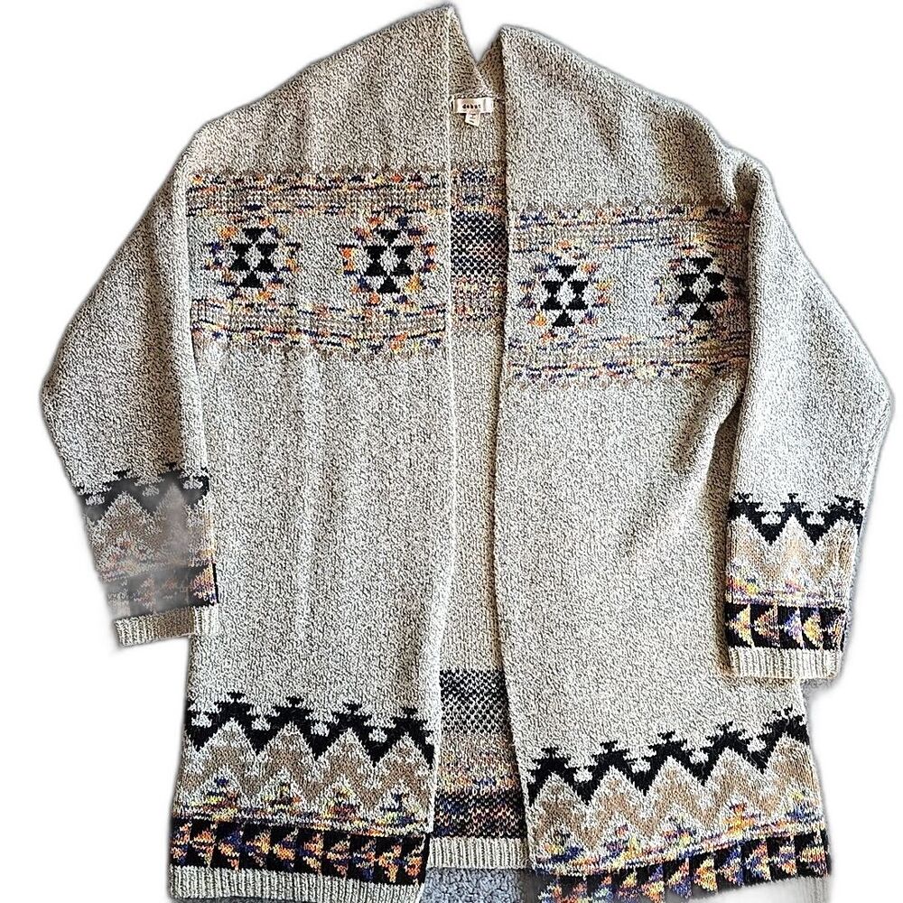 Debut Tan Southwest Cozy Cardigan Sweater Soft Southwest M/L Cotton Blend